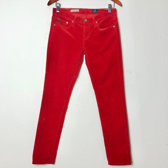 ADRIANO GOLDSCHMIED Stevie Red Corduroy Ankle pants Jeans 27 - Picture 2 of 8